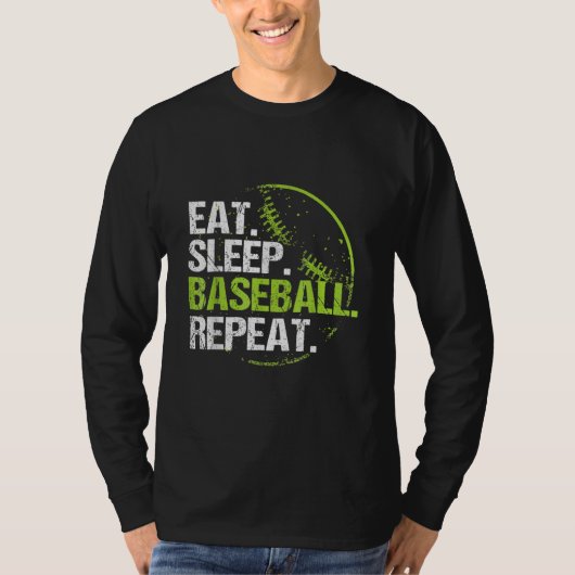 食べ寝野球の練習の練習 Tシャツ (正面)