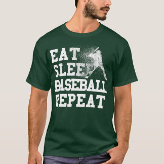 食べ寝野球リピおもしろいーヴィンテージB Tシャツ