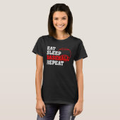 食べ寝野球リピート野球選手ベースボール Tシャツ (正面フル)