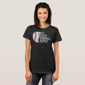 食べ寝野球リピート野球選手 Tシャツ (正面フル)