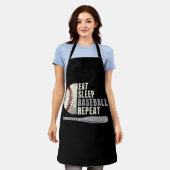 食べ寝野球中継おもしろい球選手 エプロン (着用した状態)