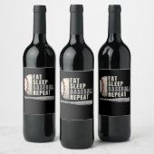 食べ寝野球中継おもしろい球選手 ワインラベル (ボトル)