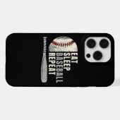 食べ寝野球中継おもしろい球選手 iPhoneケース (裏面横)