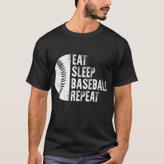 食べ寝野球中継選手 Tシャツ