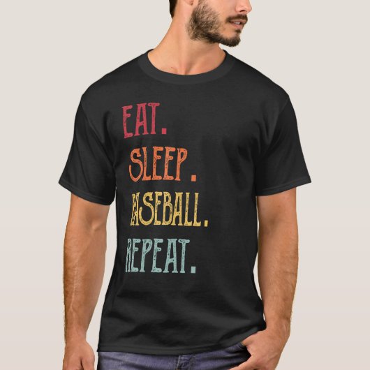 食べ寝野球 Tシャツ (正面)
