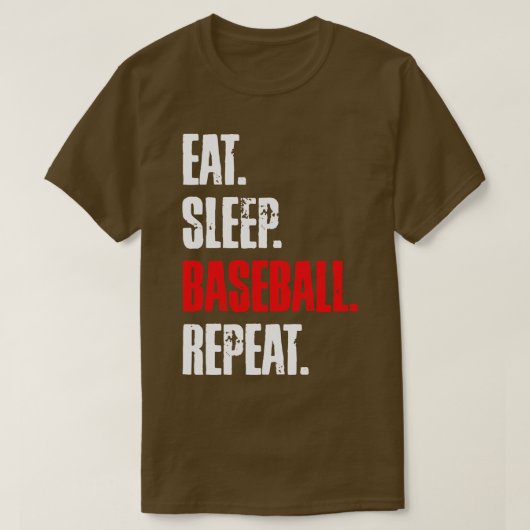 食べ寝野球 Tシャツ (デザイン正面)