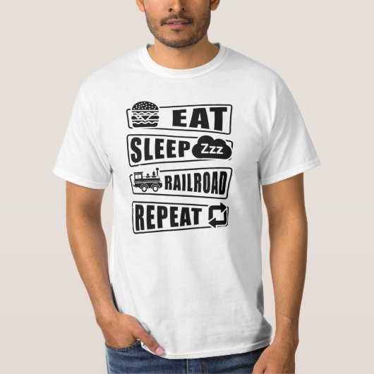 食べ寝鉄道リピートTシャツ Tシャツ (正面)