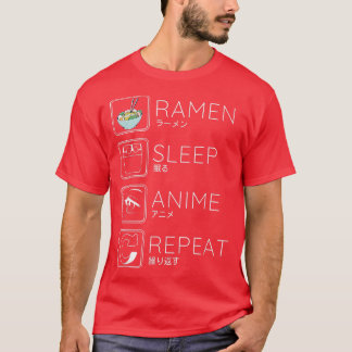 食べ寝食ラーメンかわいい日本のSket Tシャツ