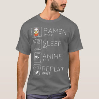 食べ寝食ラーメンANIMEパンダ麺かわいいジャパネス Tシャツ