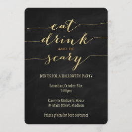 食べ怖いハローウィンパーティ招待状 招待状