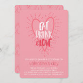 食べ恋を飲む |バレンタインデーパーティー 招待状 (正面/裏面)