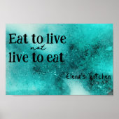 食べ感動的ライブターコイズポスター ポスター (正面)