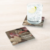 食べ感謝の気持ち素朴で飲む ガラスコースター (アングル)