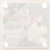 食べ感謝の気持ち素朴で飲む ガラスコースター (裏面)