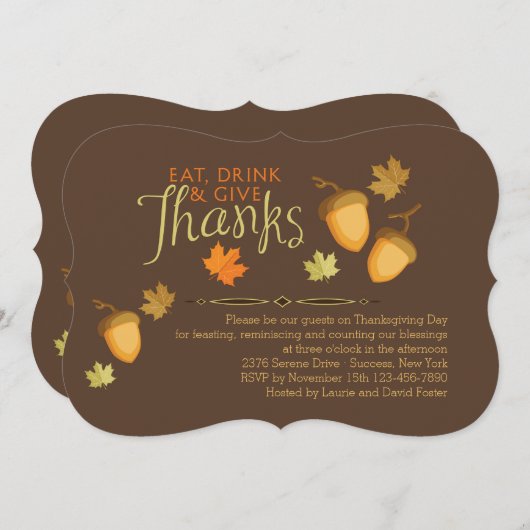 食べ感謝招待状 招待状 (正面/裏面)