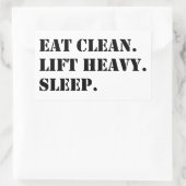 食べ掃除。重いリフト。眠れ。 長方形シール (バッグ)