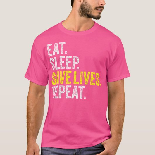 食べ救睡眠生活ナースEmt看護ドクターポリ Tシャツ (正面)