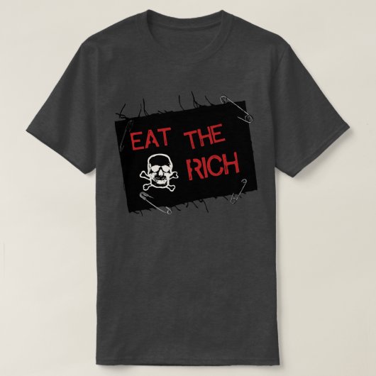 食べ施動揺して設 Tシャツ (デザイン正面)