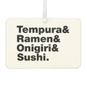 食べ日本の物てんぷら&ラーメン&おにぎり&寿司。 カーエアーフレッシュナー (裏面)