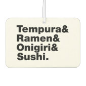 食べ日本の物てんぷら&ラーメン&おにぎり&寿司。 カーエアーフレッシュナー (正面)