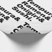 食べ日本の物てんぷら&ラーメン&おにぎり&寿司。 ラッピングペーパー (角)