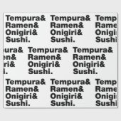 食べ日本の物てんぷら&ラーメン&おにぎり&寿司。 ラッピングペーパー (フラット)