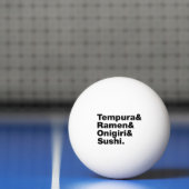 食べ日本の物てんぷら&ラーメン&おにぎり&寿司。 卓球ボール (ネット)