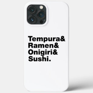 食べ日本の物てんぷら&ラーメン&おにぎり&寿司。 iPhone 13 PRO MAXケース