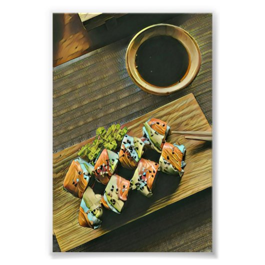 食べ日本の物寿司の恋人 フォトプリント            (正面)