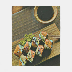 食べ日本の物寿司の恋人 フリースブランケット
