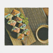 食べ日本の物寿司の恋人 フリースブランケット (正面(横))