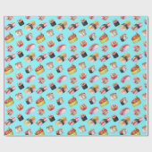 食べ日本の物寿司 ラッピングペーパー (フラット)