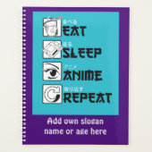 食べ日本のANIMEリピートおもしろい10代のギーク プランナー手帳 (正面)