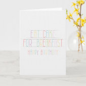 食べ朝食用ケーキハッピーバースデーカード カード (黄色い花)