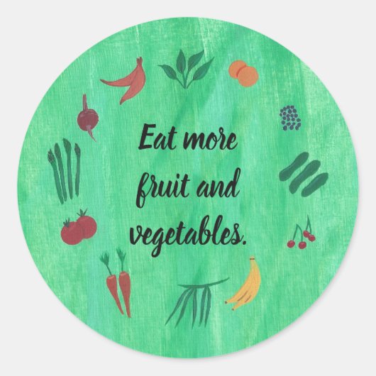 食べ果物や野菜やステッカー: ラウンドシール (正面)
