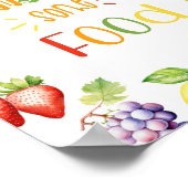 食べ楽しむ物2枚のフルーティ誕生日 ポスター (角)