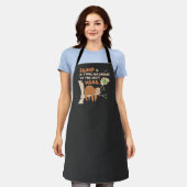 食べ物が大好きで食べおいしいラジーボーン エプロン (着用した状態)