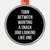 食べ物が欲しいというかスナックに見えるおもしろいというか メタルオーナメント (正面)
