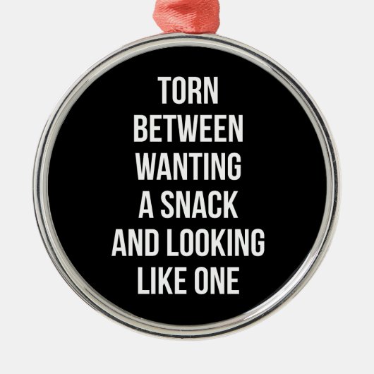 食べ物が欲しいというかスナックに見えるおもしろいというか メタルオーナメント (正面)
