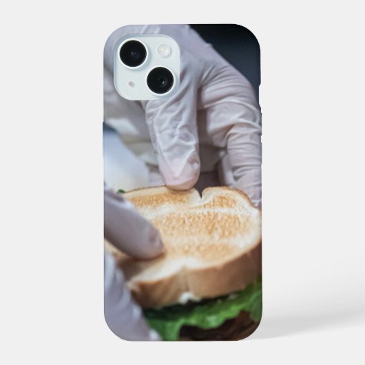 食べ物づくり：サンドウィッチメイキングの技術 iPhone 15ケース (裏面)