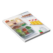 食べ物でいっぱいのオープン冷蔵庫 ノートパッド (アングル)