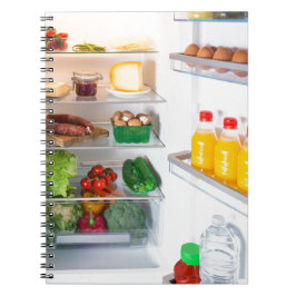 食べ物でいっぱいのオープン冷蔵庫 ノートブック