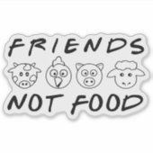 食べ物ではなく友人たち、ビーガン活動 シール (正面)