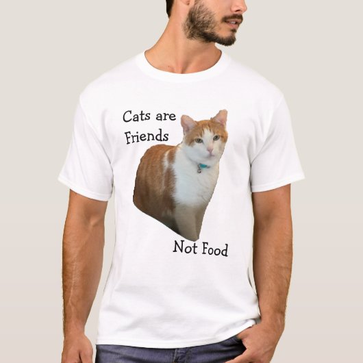 食べ物ではなく友達の猫 Tシャツ (正面)