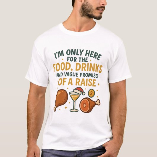 食べ物とドリンク目当て Tシャツ (正面)