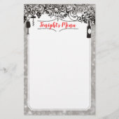 食べ物とワインのテイスティングメニューレターヘッド文房具 (正面)