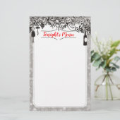 食べ物とワインのテイスティングメニューレターヘッド文房具 (スタンド正面)