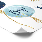 食べ物と好意の青い風船の赤ちゃんシャワーボーイ ポスター (角)