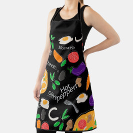 食べ物と野菜パターン エプロン