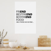 食べ物に限って終わりがないおもしろい ポスター (キッチン)